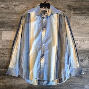 Robert Graham Men's Multi Color Striped Casual Shirt LARGE